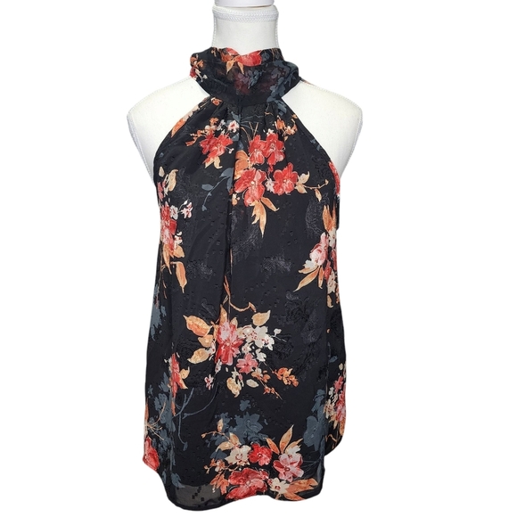 NWT Bishop + Young Sleeveless Floral Women's Blouse Top - Picture 1 of 8